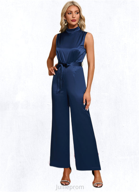 Mollie High Neck Elegant Jumpsuit/Pantsuit Satin Maxi Dresses DQP0022324