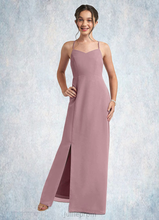 Jordyn A-Line Chiffon Floor-Length Junior Bridesmaid Dress dusty rose DQP0022856