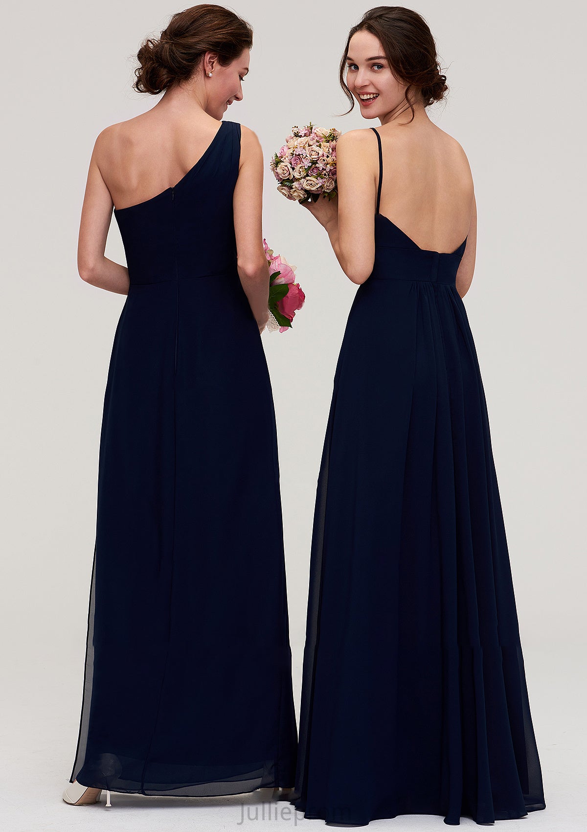 Sleeveless V Neck A-line/Princess Chiffon Long/Floor-Length Bridesmaid Dresseses With Pleated Katelyn DQP0025357