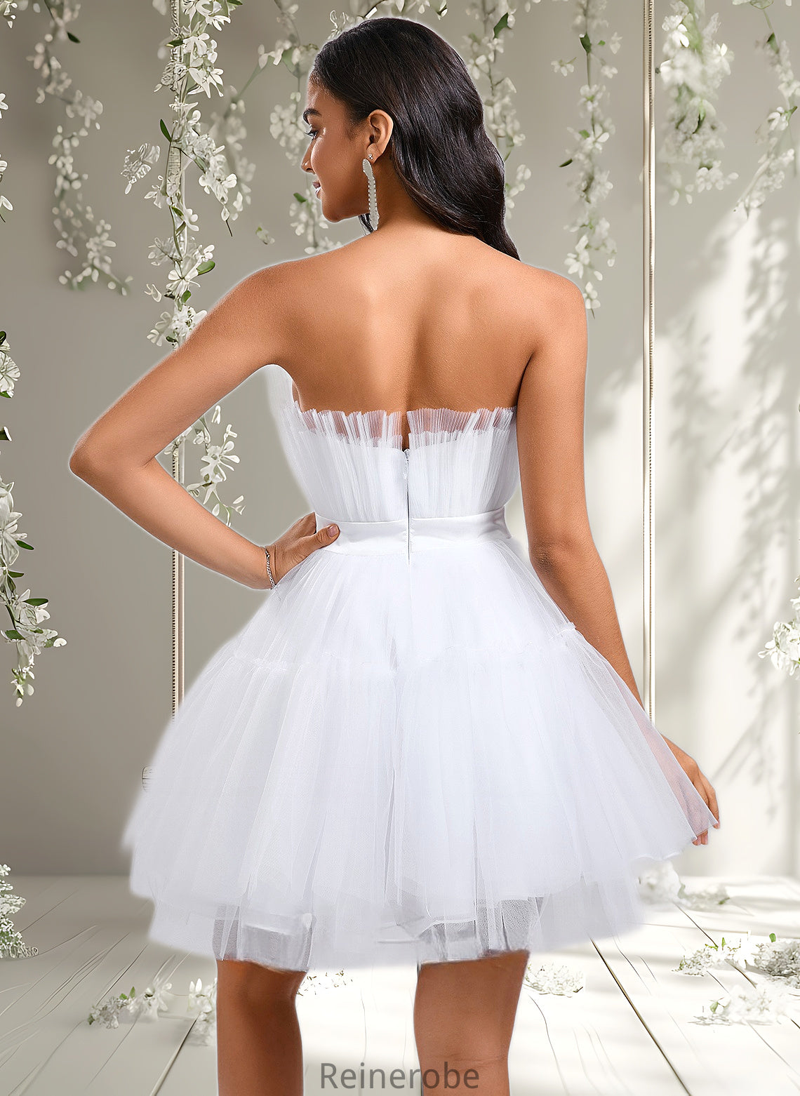 Giselle Ball-Gown/Princess Asymmetrical Short Tulle Homecoming Dress With Bow DQP0025709